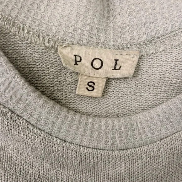 🌿POL Women's Light Green Waffle Knit Dolman Sleeve Top - Picture 5 of 6